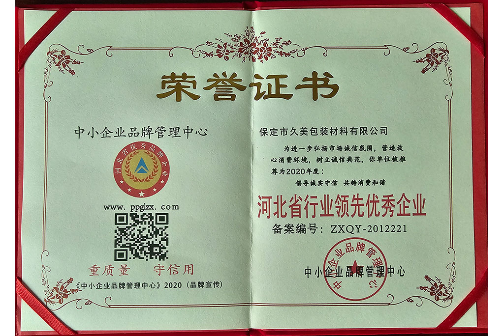 河北省行業(yè)領(lǐng)先優(yōu)秀企業(yè)榮譽(yù)證書 河北省行業(yè)領(lǐng)先優(yōu)秀企業(yè)榮譽(yù)證書